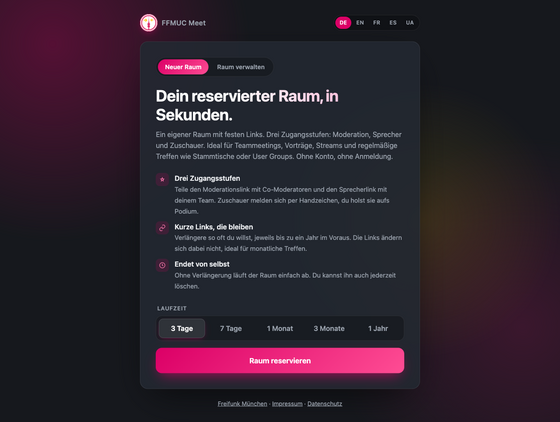 Seite zum Reservieren