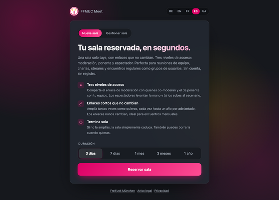 Página para reservar Página para reservar