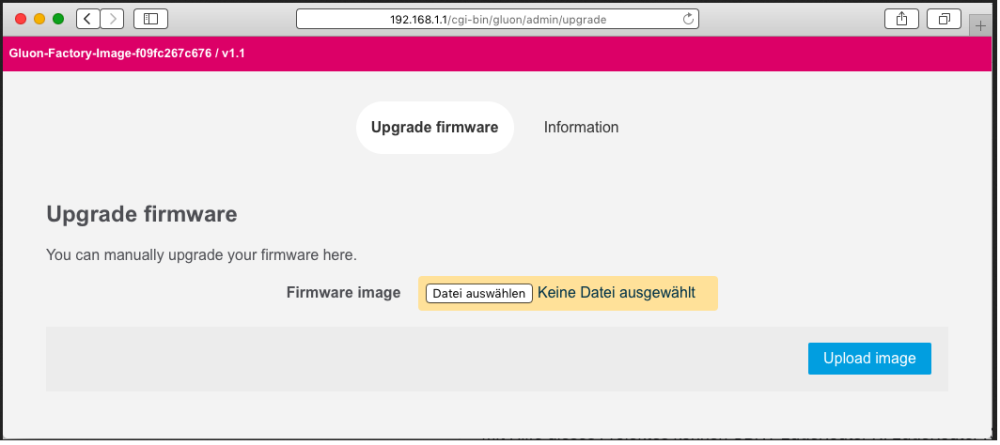 Bild: Gluon WEB-GUI - Firmwareupgrade